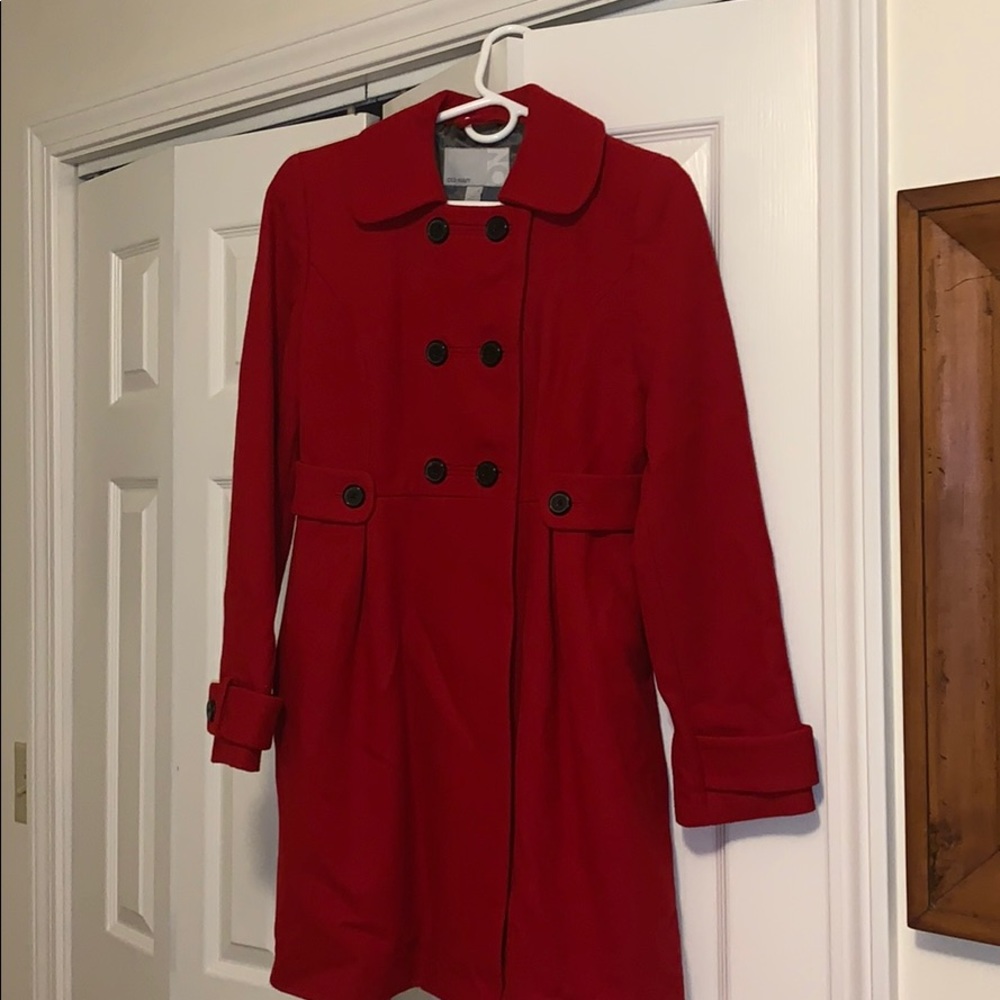 Women’s red peacoat